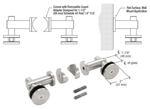 CRL 316 Polished Stainless Double Arm Fixed Fitting Set for 1/2" Glass