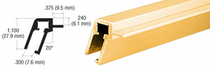 CRL Gold Anodized Aluminum Slant Front Top Rail Extrusion