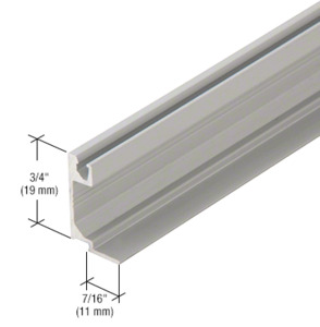 CRL-U.S. Aluminum Glass Stop for 1" Glass Door Header, Clear Anodized - 21'-2"