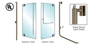 CRL-Blumcraft® Oil Rubbed Bronze Left Hand Reverse Glass Mount Keyed Access "FS" Exterior, Top Securing Panic Handle