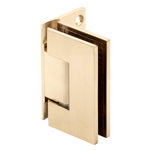 Polished Brass Wall Mount with Offset Back Plate Adjustable Designer Series Hinge