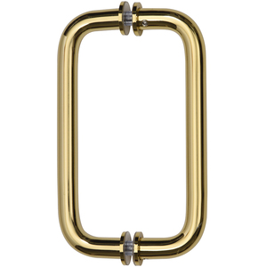 CRL Polished Brass 8" BM Series Tubular Back-to-Back Pull Handle