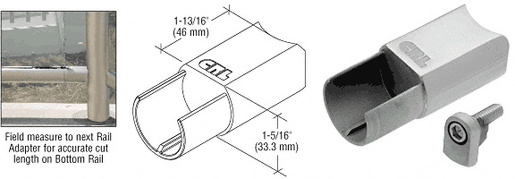 CRL 316 Brushed Stainless CRS Rail Adaptor for Level Bottom Rails