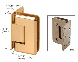 CRL Gold Plated Pinnacle 044 Series Wall Mount Offset Back Plate Hinge