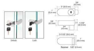 CRL Chrome Keyed Alike No-Drill Showcase Lock