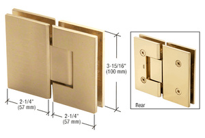 CRL Satin Brass Vienna 180 Series Glass-to-Glass Hinge