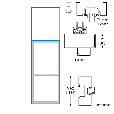 CRL-U.S. Aluminum Clear Anodized Class 1 Transom Frame for Left Hand ...