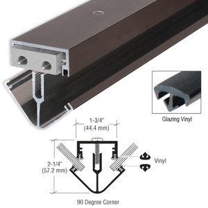 CRL Bronze Anodized 90º Corner Division Bar with Vinyl- 24'