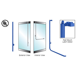 CRL-Blumcraft® Powder Coat Paint  Left Hand Reverse Rail Mount Keyed Access "LS" Exterior Top Secured Panic Handle