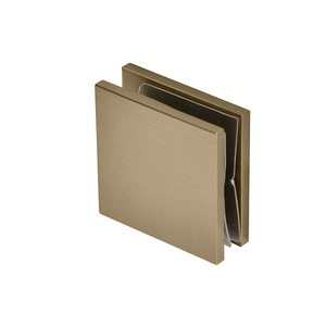 CRL Dark Brushed Bronze Square Style Hole-in-Glass Fixed Panel U-Clamp