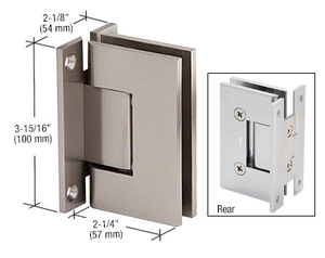 CRL Brushed Nickel Vienna 037 Series Wall Mount 'H' Back Plate Hinge