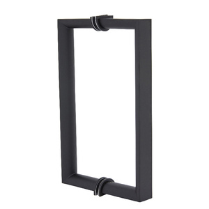 CRL 8" Matte Black RM Series Flat Outside Surface/Round Tubing Inside Back-to-Back Pull Handle