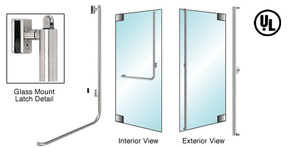 CRL-Blumcraft® Polished Stainless Right Hand Reverse Glass Mount Keyed Access "F" Exterior, Top Securing Panic Handle