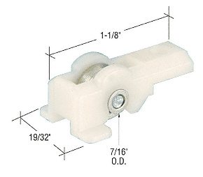 CRL 7/16" Flat Edge Steel Window Roller with 19/32" Housing for Pennco Windows