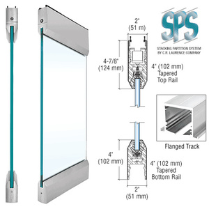 CRL Brushed Stainless Type 1 Flanged SPS with 4" Tapered Rails Top and Bottom