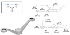 CRL Brushed Stainless Regular Duty Spider Fitting Double Arm Column Mount