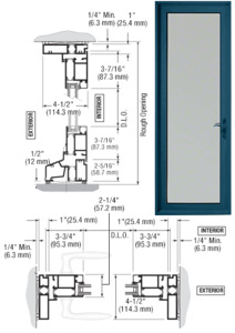 CRL-U.S. Aluminum Custom KYNAR® Paint Series 900 Terrace Door Hinged Left Swing In