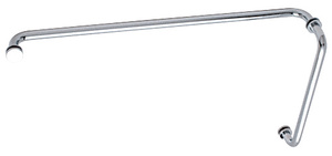 CRL Polished Chrome 12" Pull Handle and 24" Towel Bar BM Series Combination With Metal Washers