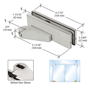 CRL Brushed Stainless Right Offset Bottom Door Patch Fitting