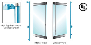 CRL-Blumcraft® Painted Right Hand Reverse Double Acting Roll Top Rail Mount Cylinder/Thumbturn "FS" Top Secured Deadbolt Exterior Handle