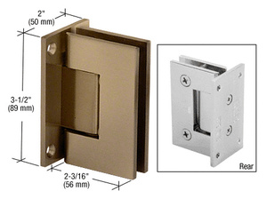 CRL Brushed Bronze Geneva 037 Series Wall Mount Full Back Plate Standard Hinge