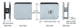 CRL Satin Chrome Traditional Style Fixed Panel U-Clamp