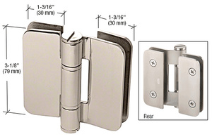 CRL Polished Nickel Zurich 07 Series Glass-to-Glass Inline Outswing Hinge