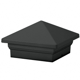 CRL Flat Black Sirius Series 4" x 4" Decorative Post Cap