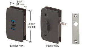 CRL Oil Rubbed Bronze Glass Swinging Door Lock with Indicator for 5/16" to 1/2" Glass