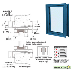 CRL Powder Painted (Specify) Aluminum Clamp-On Frame Interior Glazed Vision Window