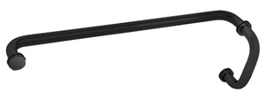 CRL Matte Black 6" Pull Handle and 24" Towel Bar BM Series Combination With Metal Washers