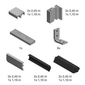 Fallbrook Satin Anodized Center Pivot Door Frame Kit for Adjacent Fixed Panels