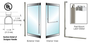 CRL-Blumcraft® Brushed Stainless Left Hand Reverse Rail Mount Keyed Access "FS" Exterior, "D" Shape Top Securing Panic Handle
