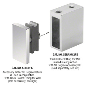 CRL Polished Stainless Serenity Series Sliding Door 90 Degree Accessory Kit