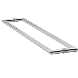 Polished Chrome 24" Mitered Back to Back Towel Bars with Washers