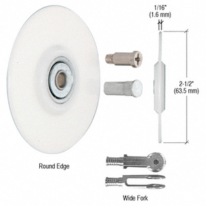 CRL Wide Fork Round Edge Nylon Replacement Wheel - 2-1/2" x 1/16"