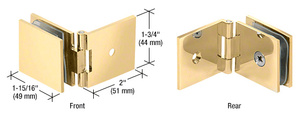 CRL Polished Brass Adjustable Square Wall Mount Glass Clamp