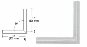 CRL Metallic Silver Quick Connect 90º Corner for 1-1/2" Diameter Tubing