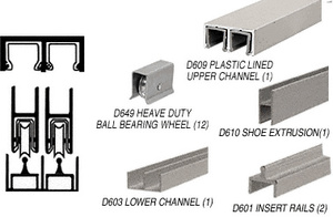 CRL Brushed Nickel Deluxe Track Assembly D609 Upper and D603 Lower Track With Steel Ball-Bearing Wheels