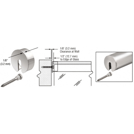 CRL Polished Stainless Stabilizing End Cap for 1.66" Cap Railing