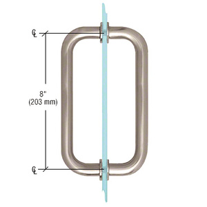 CRL Brushed Nickel 8" BM Series Tubular Back-to-Back Pull Handle