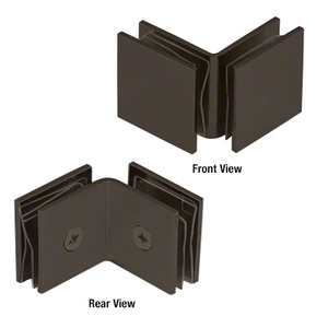 CRL Oil Rubbed Bronze Open Face 90 Degree Square Glass Clamp