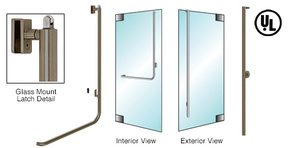 CRL-Blumcraft® Oil Rubbed Bronze Right Hand Reverse Glass Mount Keyed Access "FS" Exterior, Top Securing Panic Handle