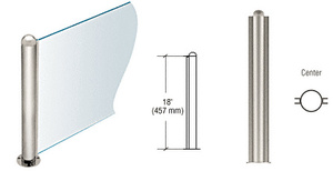 CRL Polished Stainless 18" Round PP09 Elegant Series Counter/Partition Center Post