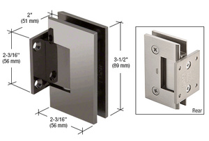CRL Gun Metal Geneva 074 Series Wall Mount Short Back Plate Hinge