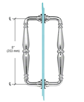 CRL Polished Chrome 8" Victorian Style Back-to-Back Pull Handles