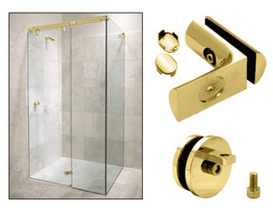CRL Brass Hydroslide 90 Degree Wall-to-Glass Sliding Shower Door Accessory Kit