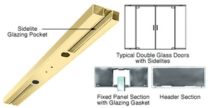 CRL Polished Brass Custom Length 4-1/2" Two Pocket Double Sided Door Header