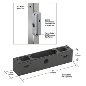 CRL Matte Black White Electric Strike Housing for Adams Rite® 74R1