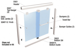 CRL Brite Anodized 60" x 72" Suite "EK" Series Shower Door Kit